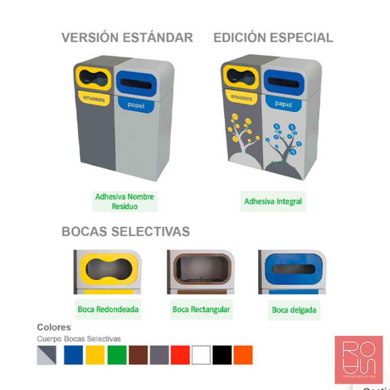 Paperera de reciclatge exterior Brussel·les versió estàndard 120 L